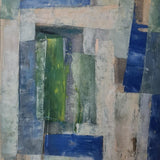 Abstract blue, white, green