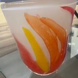 Ivory bowl with red and yellow features