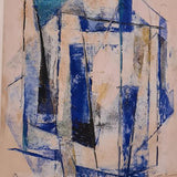 Abstract blue, black, aqua triangle