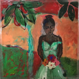Girl in green dress