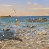 High tide at the Soldier's Pool, Nobby's Beach