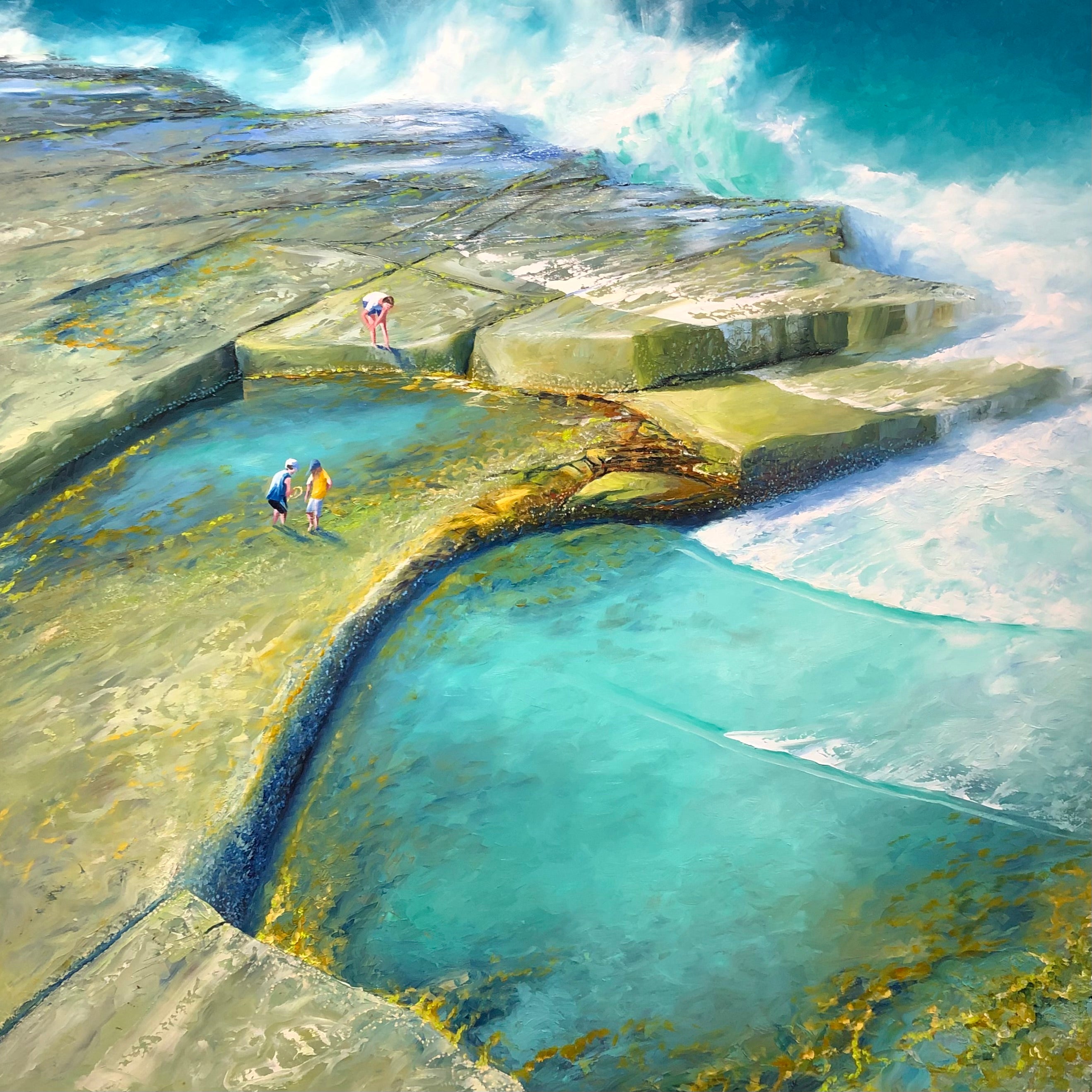 Around the rock pools by William Dodds - Art from Cooks Hill Galleries