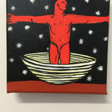Red man at night
